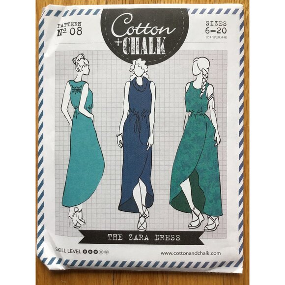Misses Maxi Dress Pattern Multi Size UNCUT The Zara Dress Cotton and Chalk No 08 - Picture 1 of 5